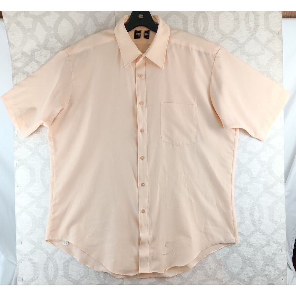 Vintage Ashton Hall‎ Shirt Mens 17 US Extra Large Orange Career Club Disco
